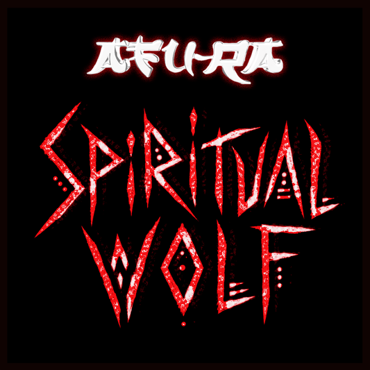 Spiritual Wolf single cover by Afu-Ra x Zul'Dan with jagged red lettering on a black background
